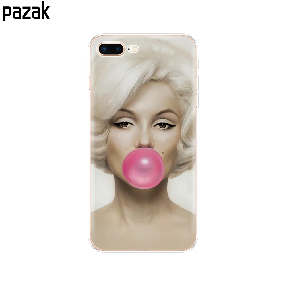 Силиконовый чехол для iphone 7 8 plus мягкий из ТПУ задняя крышка Apple iPhone сумка чехлы coque