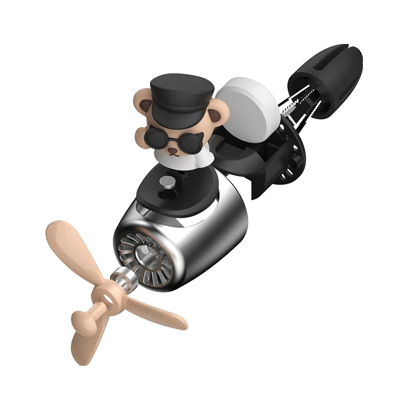 Маленький медведь пилот автомобиль духи вращающийся пропеллер выхода воздуха