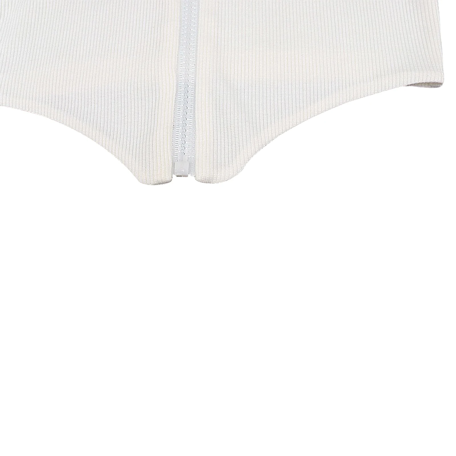 

Nice Women Vogue Long Sleeve Zipper Tops Stylish Solid Color Crop Top for Ladies Female