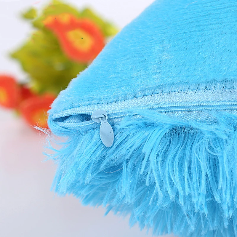 

New Solid Soft Fur Plush Decorative Cushion Cover For Home Pillow Case Bed Room Pillowcases Pillows Car Seat Decoration Sofa
