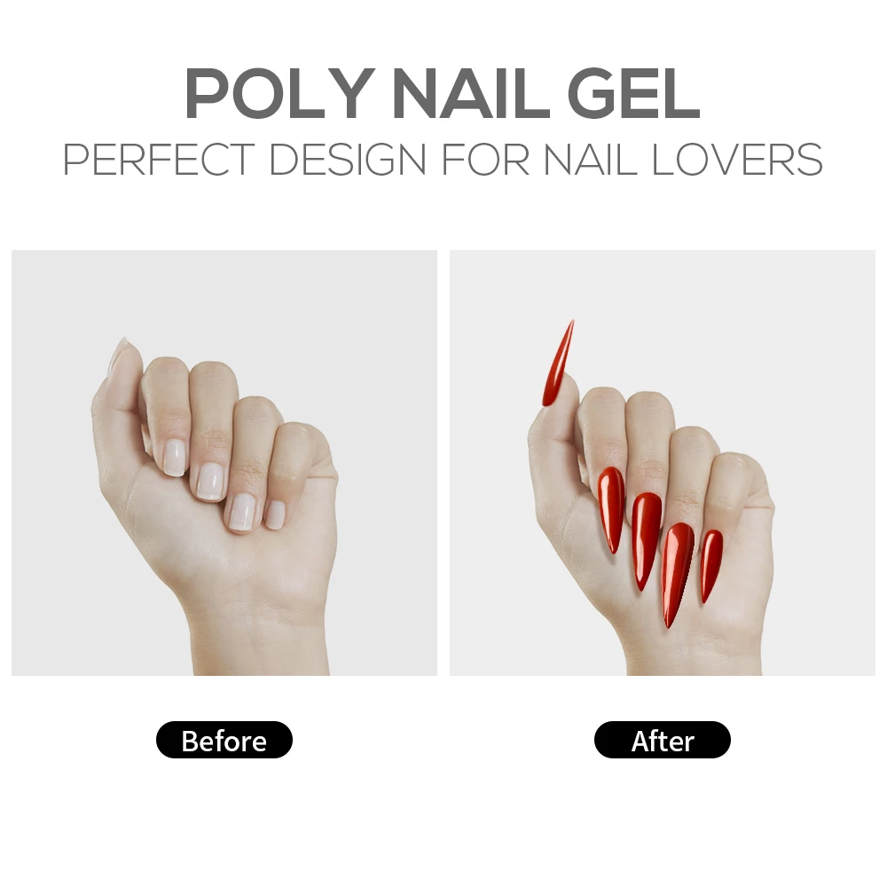 

Nail Set Acrylic Nail Kit Poly Nail Gel Semi Permanent Nail Lamp Nails Gel Complete Kit Professional Nail Gel for Extension