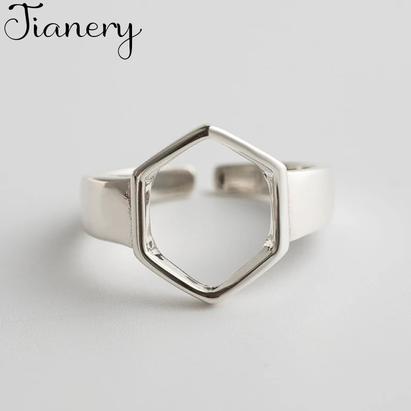 JIANERY Boho Ретро настоящий чистый серебряный цвет шестигранные кольца для мужчин и