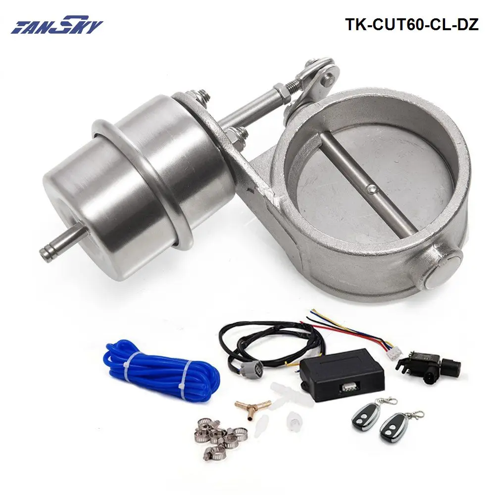 

Exhaust Control Valve CUTOUT 2.3" 60mm Pipe Close Style With Vacuum Actuator with Wireless Remote Controller Set TK-CUT60-CL-DZ