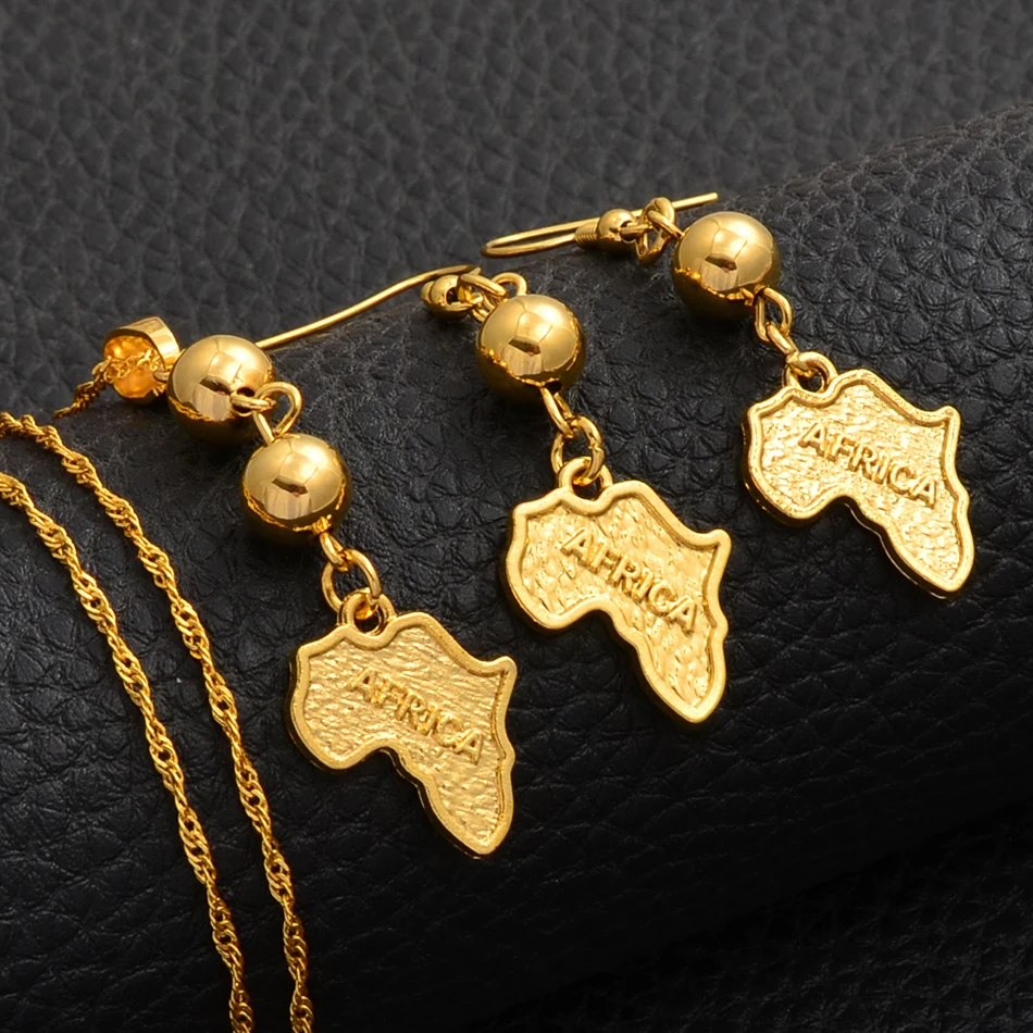 Anniyo Африка ювелирные изделия с дизайном карта комплекты из бисера кулон и серьги