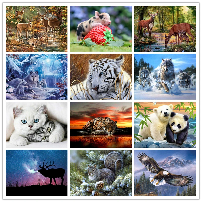 Картина для алмазной мозаики с изображением тигра и кота | Дом сад