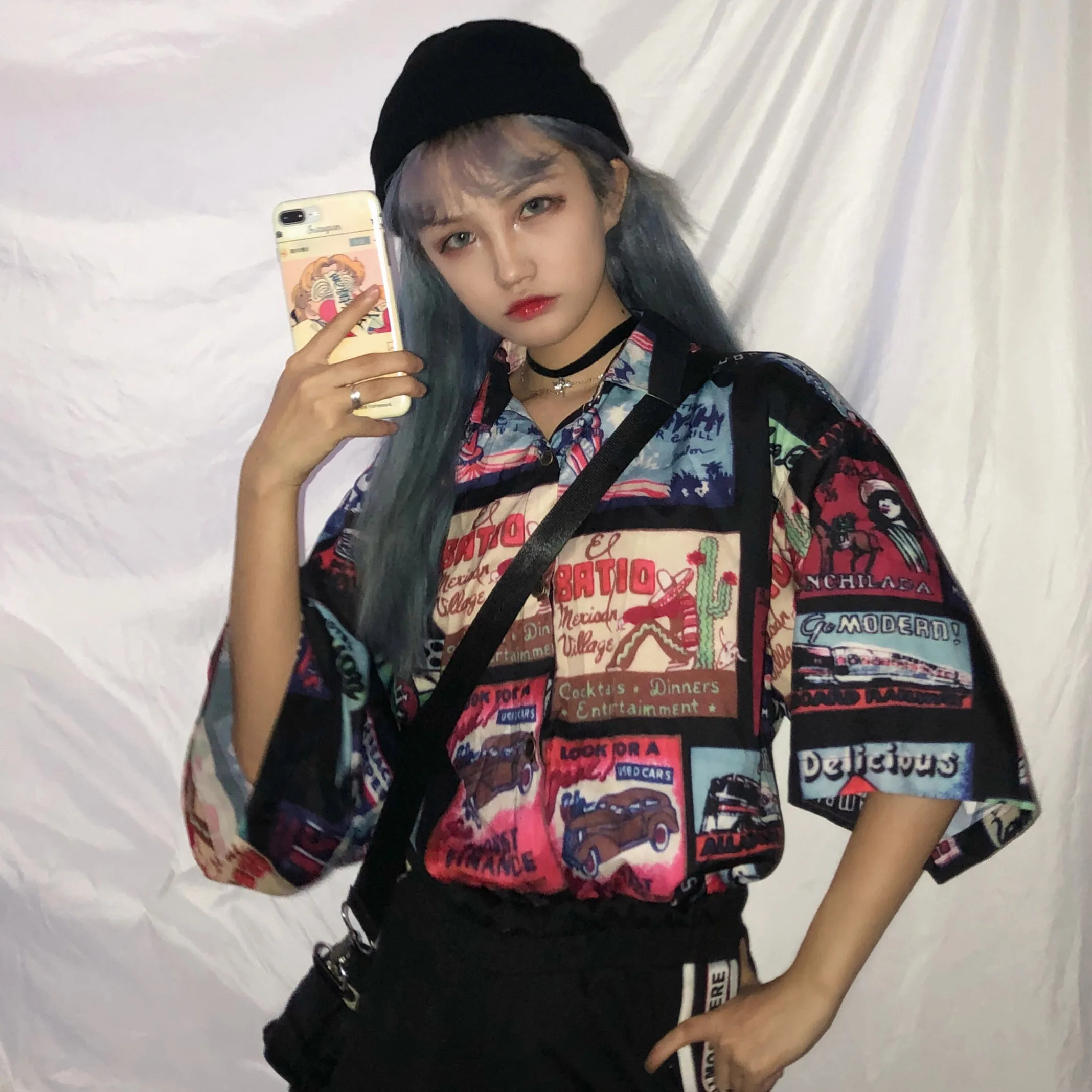 Décontracté Lâche Imprimé à manches courtes T-shirt Chemises Ulzzang Japonais Kawaii Dames Femme Coréenne Harajuku Vêtements Pour Femmes