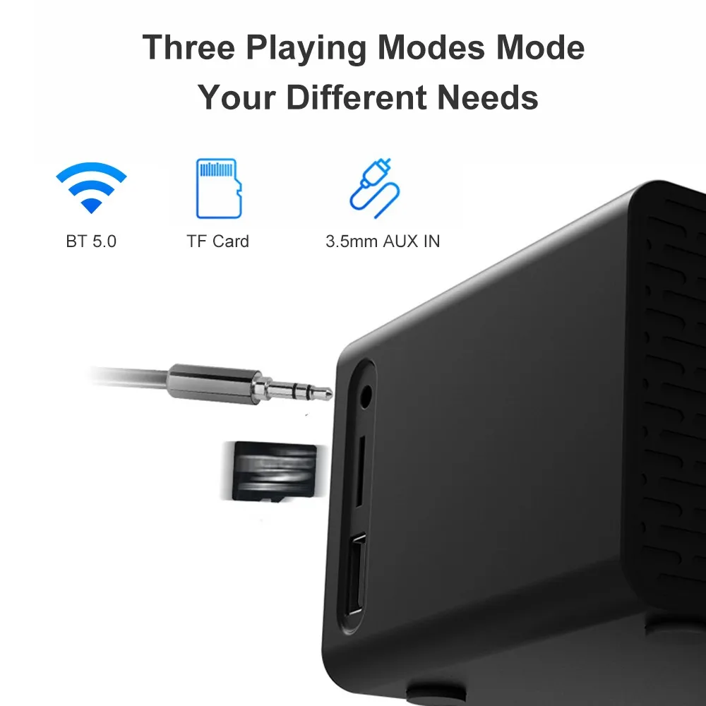 Беспроводные колонки Bluetooth 5 0 с двумя рожками сабвуфер будильник Беспроводная