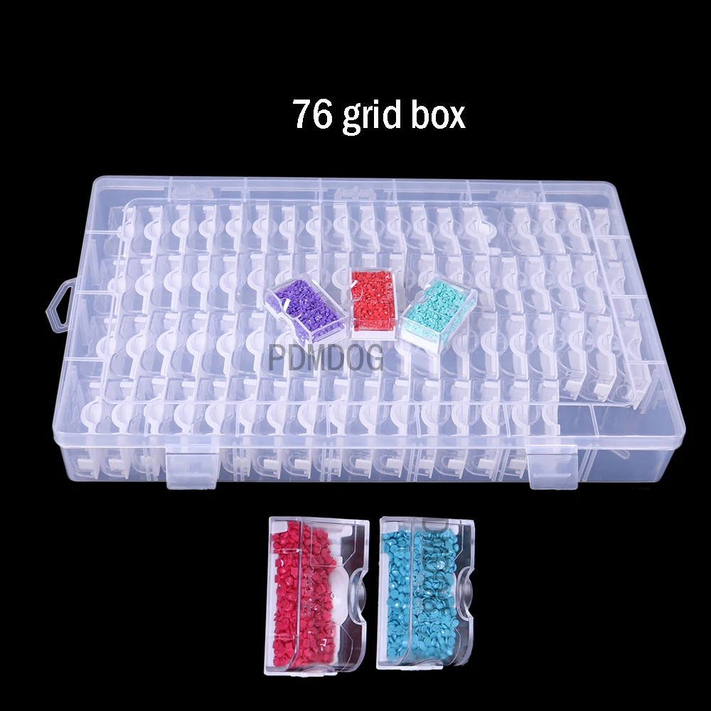 

75/76 Grids 5d Diamond Painting Accessories Storage Box Diamond Painting Drill Storage Box Transparent Container
