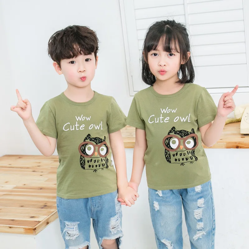 Детские футболки для мальчиков и девочек Хлопковые топы Футболки Футболка с