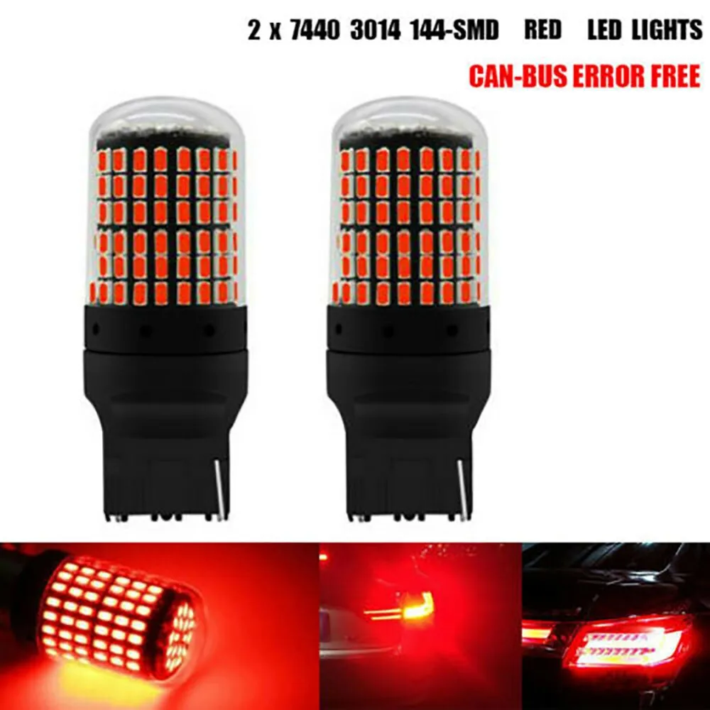 

144 SMD 7440 LED Lights 260K Bulb Canbus Error Free For Turn Signal Lamp