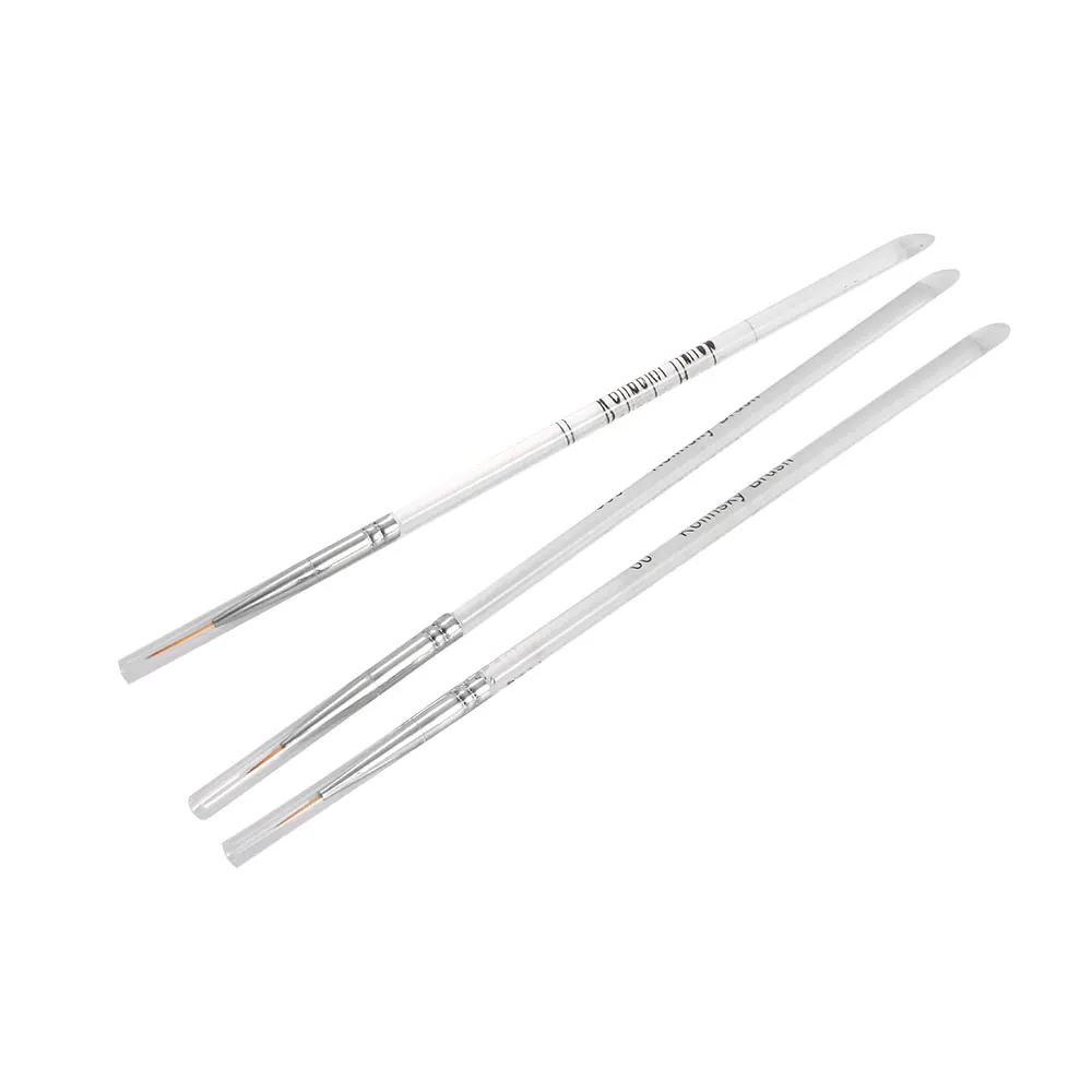 3 шт. кисти для нейл арта прозрачная акриловая тонкая ручка лайнер рисования