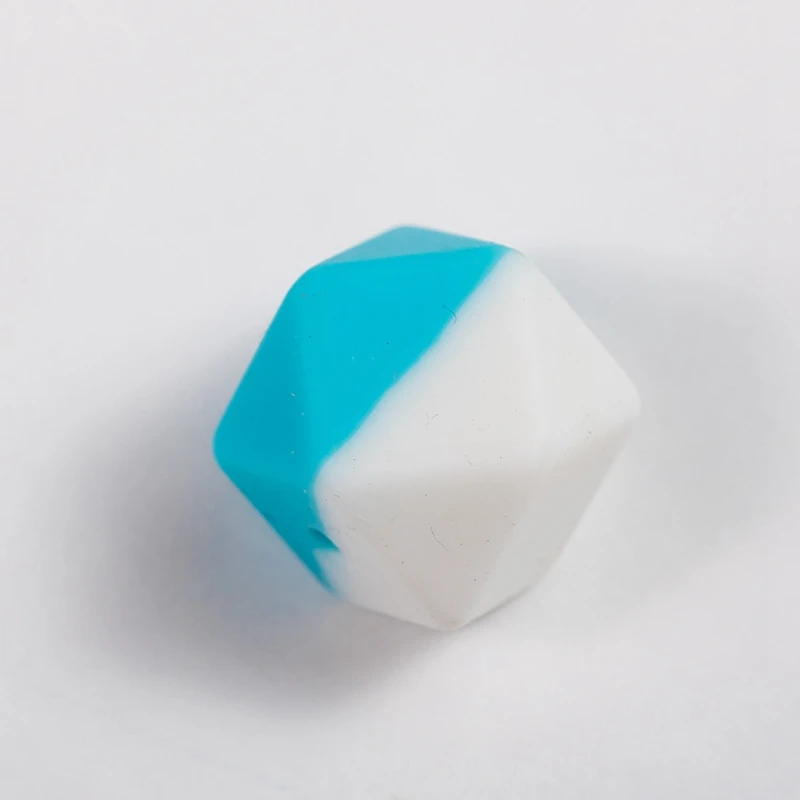 

Baby Teether Set 17MM Silicone Octagon Beads INS Colorful BPA Free DIY Handmade Beads For Kids Baby Teething Necklace Toys