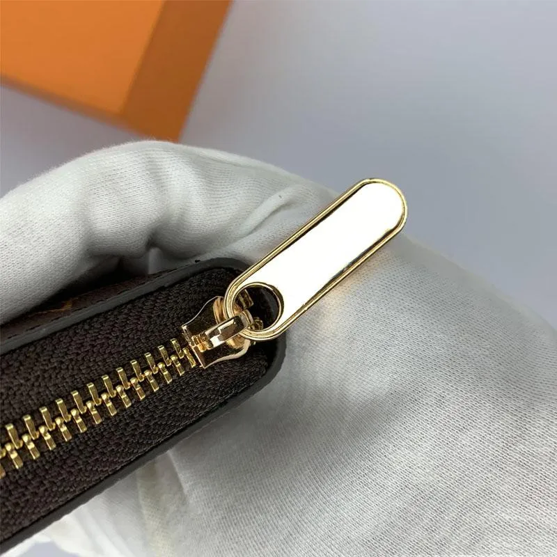 

Fashion Women Clutch Wallet Leather Wallet Single Zipper Wallets Lady Ladies Long Classical Purse With Orange Box Card 60017