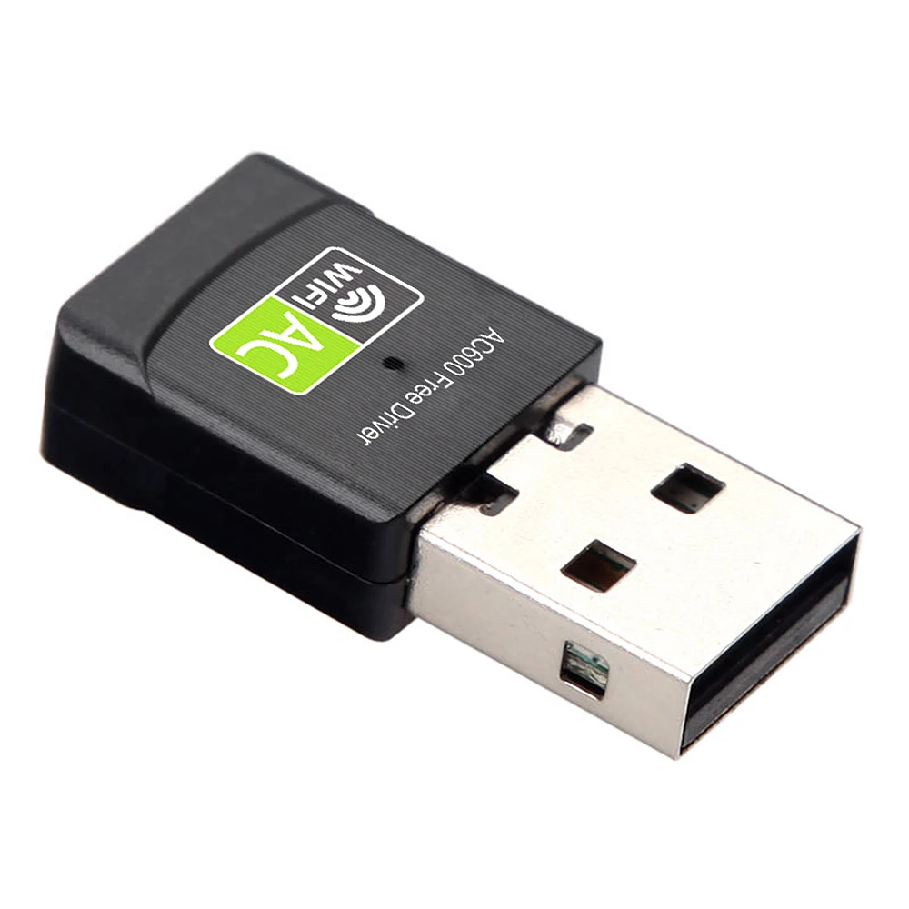 

600Mbps Driver-free Wireless Network Card 2.4GHz+5GHz Dual-band USB Wireless Network Card USB WiFi Adapter for PC Laptop