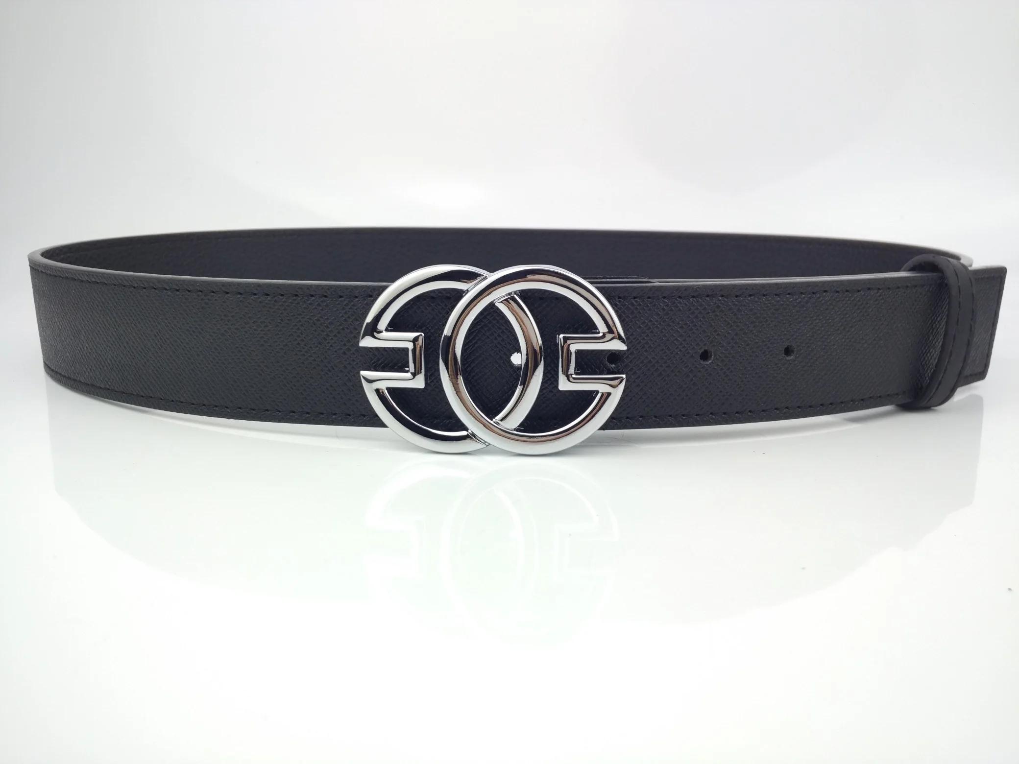 

Chaoshuai men's black buckled Jeans Belt cowhide leisure belt business belt Jeans Belt 3.8cm
