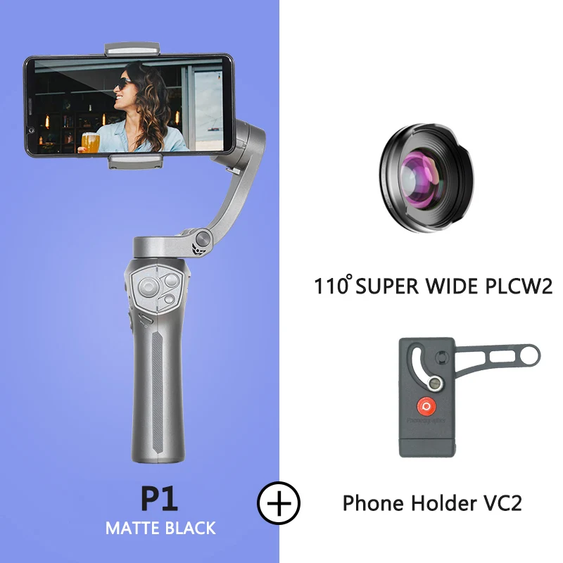 P1 LCW2 VC2 BENRO P1 3 оси смартфон Gimbals стабилизатор P1 ручной Gimbal стабилизатор для Gopro iPhone huawei XiaoMi - Цвет: P1 LCW2 VC2