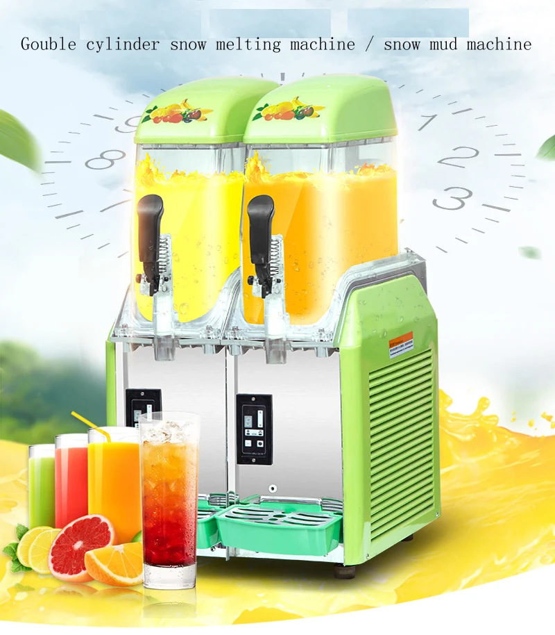 

110v 220v high quality Snow Melting Machine Double cylinder Cold Drink Slush Machine Commercial Smoothie Maker for sell