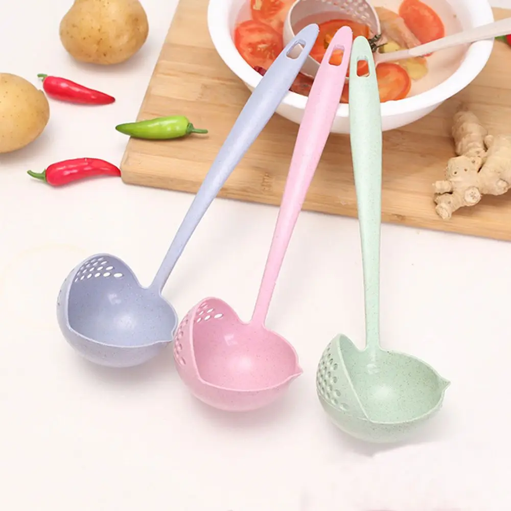 

Color Long Handle Kitchen Accessories Tableware Colander Kitchen Scoop Soup Spoon Cooking Colander Kitchen Strainer