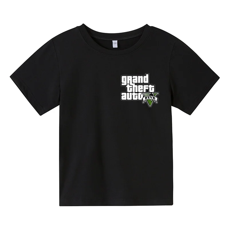 

2021 Grand Theft Auto Game GTA 5 kids Summer T Shirts Cool GTA5 Children TShirt Colorful Tee Funny clothing Birthday Tshirts