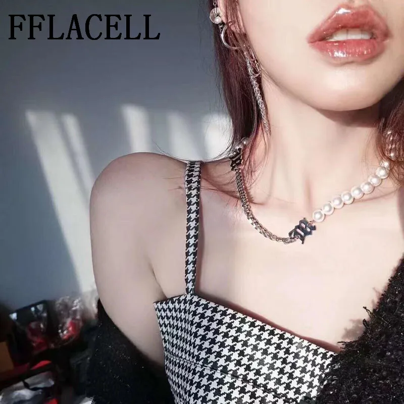 Ожерелье чокер женское с имитацией жемчуга аксессуар в стиле панк лассо