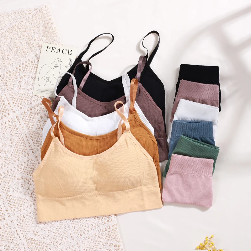 

Personality Two-Color Women Underwear Set V-Neck Triangle Cup Sexy Lingerie Female Padded Wirefree Bralettle Suit