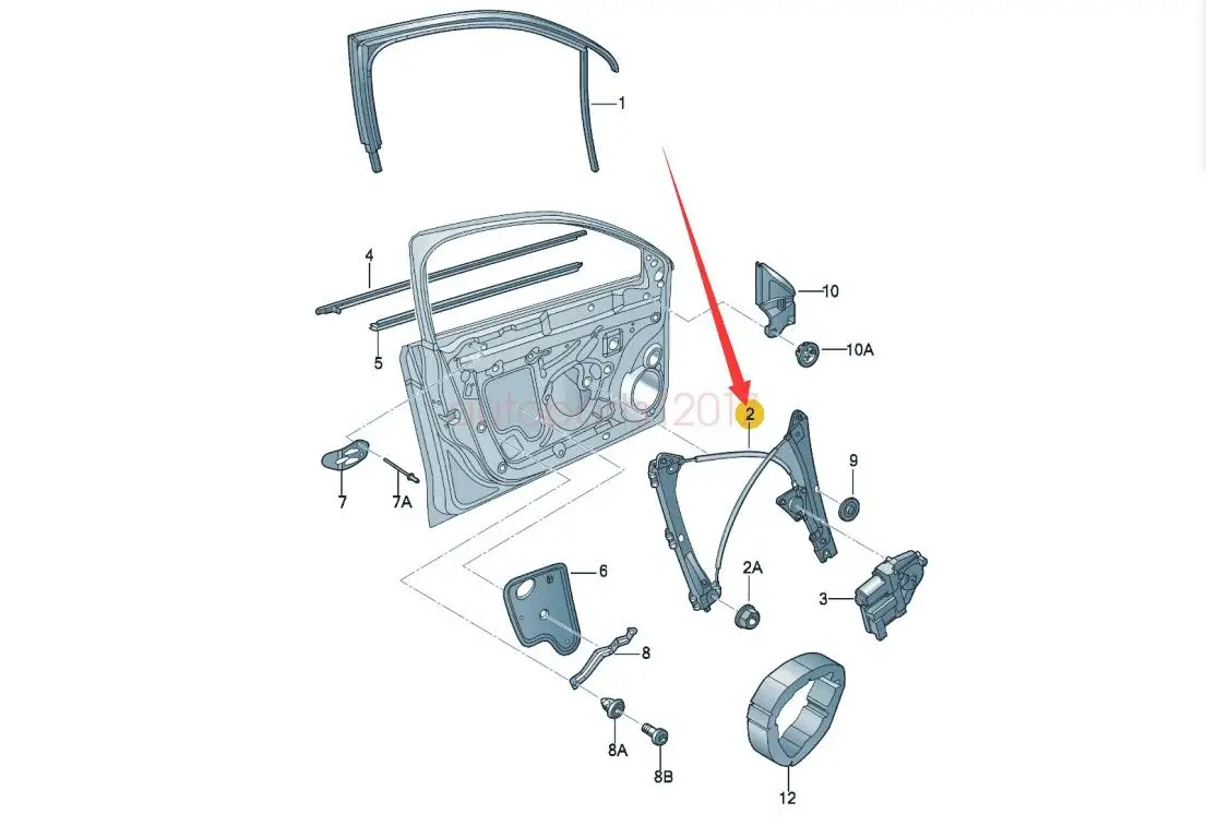Оконный регулятор (без двигателя) передний левый для Jetta 11-18 16D837461A | Автомобили и