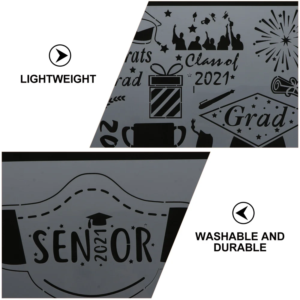 

18 Sheets Hollow DIY Graduation Painting Stencils Reusable Drawing Template