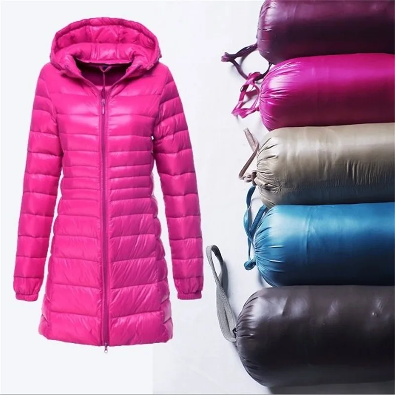 

4XL 2019 зимние куртки, Женская длинная куртка на белом утином пуху, женские мягкие парки с капюшоном, светильник кие переносные пуховики, Casacos