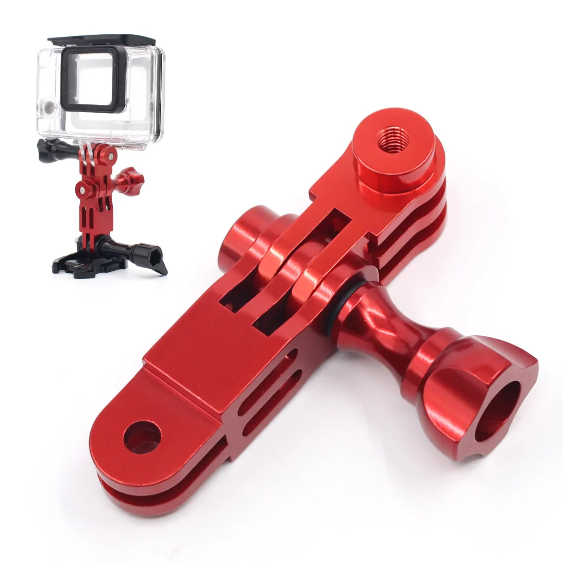 CNC алюминиевый сплав Трехходовой поворотный рычаг фиксированный Адаптер для GOPRO Hero 7 6 5 Session/Xiaomi Yi/SJ/GitUp Экшн-камера