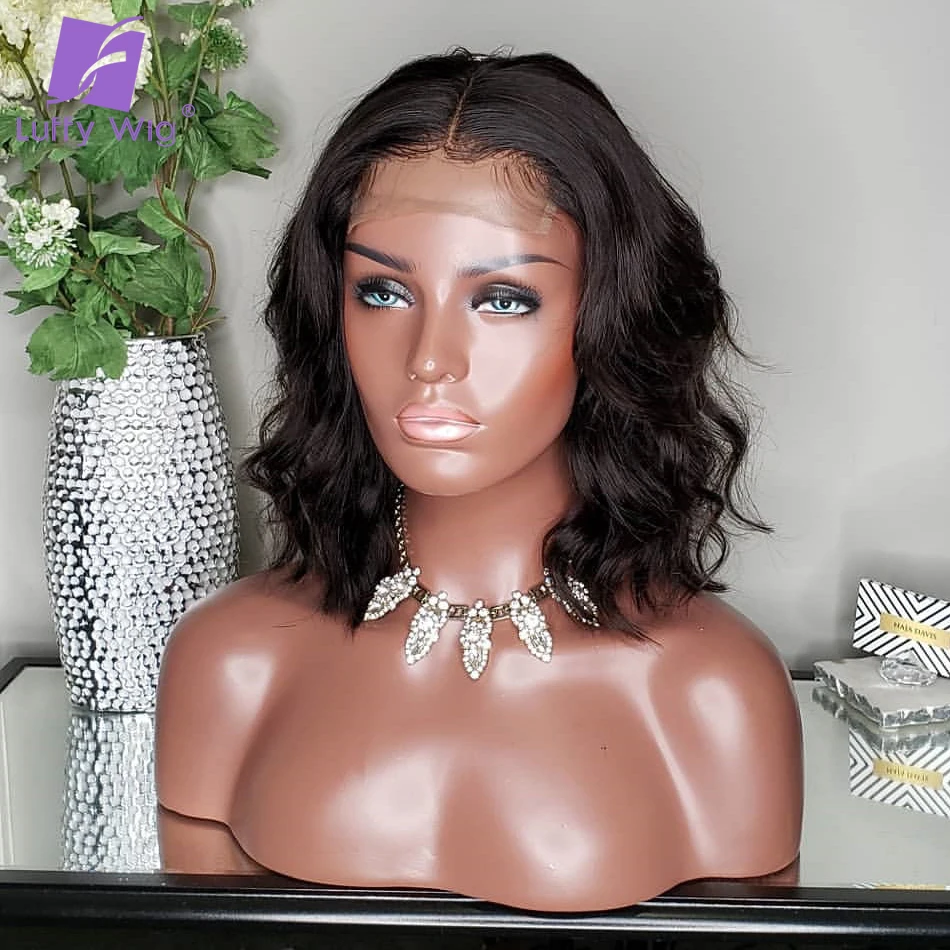 Прелестный парик с глубокой волной для женщин 4x4 закрытием шнурка волосами