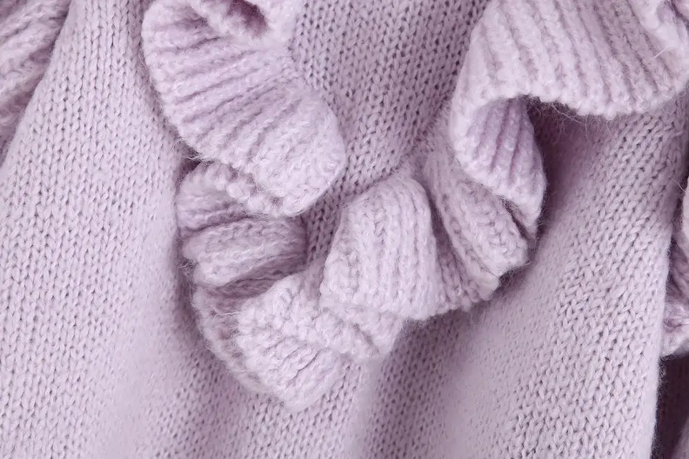 Увядшие зимние женские свитера в английском винтажном стиле с оборками