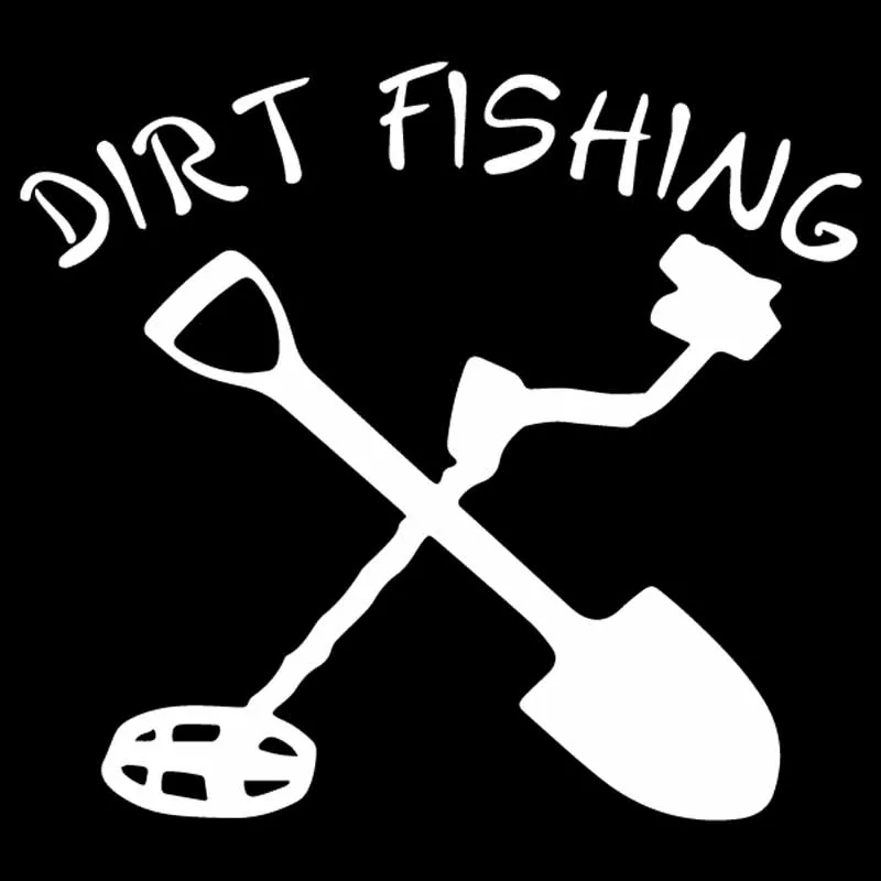 

Metal Detecting Dirt Fishing Decal Vinyl Car Sticker Car Truck Window Black/Silver 16cm*15cm