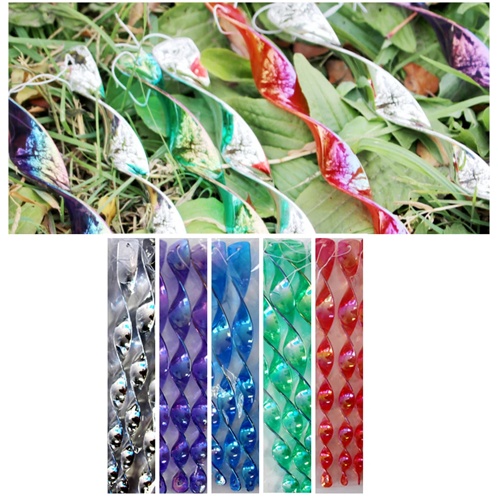 

4PCS Bird Repellent Rotating Rod Reflective Wind Spiral Deterrent Device Agricultural Scare Bird Garden Bird Repeller Ornaments