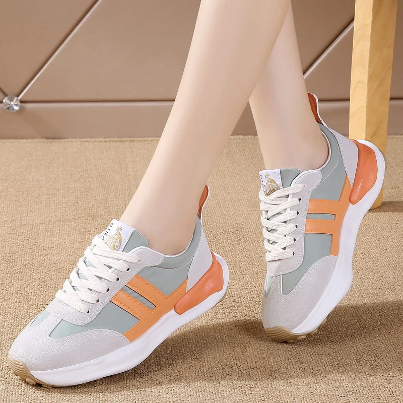 

Orange Golf Shoes Womens Breathable Ladies Golf Shoes White Golf Wear Women Hard-Wearing Female Sports Shoes Size 35-40