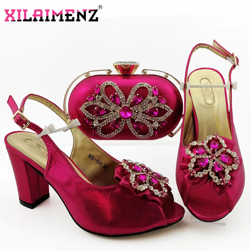 Набор новейших туфель и сумок цвета фуксии африканские комплекты 2020 нигерийская