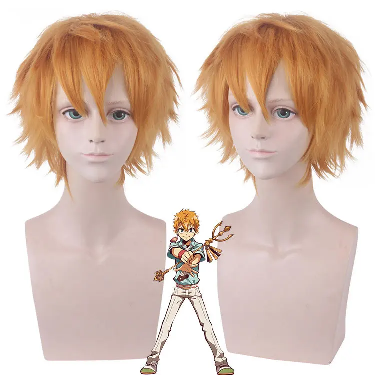 

Anime 35CM My Boku no Hero Academia Bakugou Katsuki Bakugo Short Linen Blonde Heat Resistant Cosplay Costume Wig