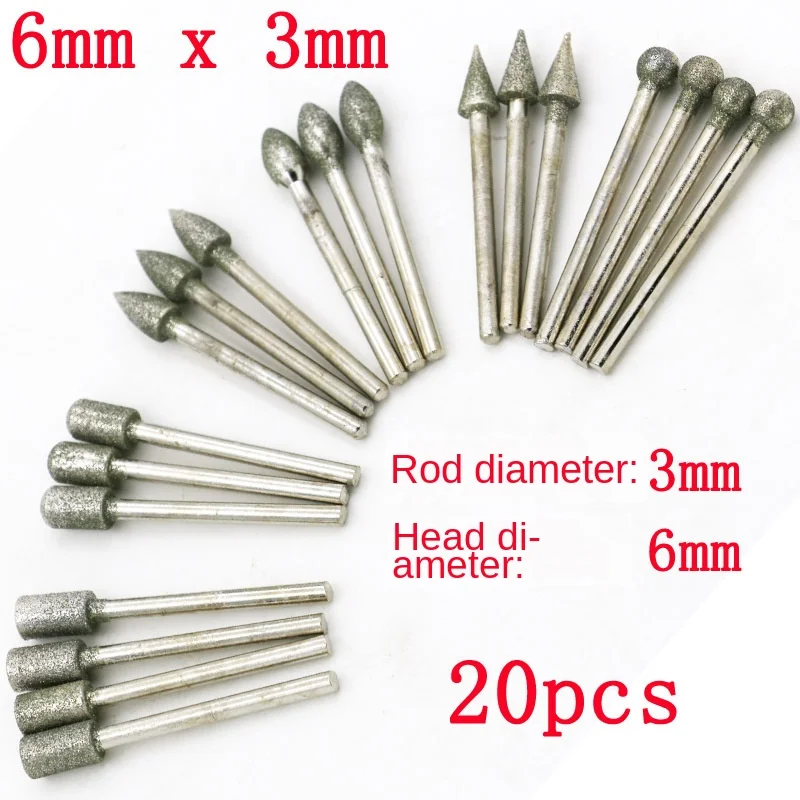 Набор насадок для дрели Dremel комплект из 20 алмазных шлифовальных с хвостовиком 3