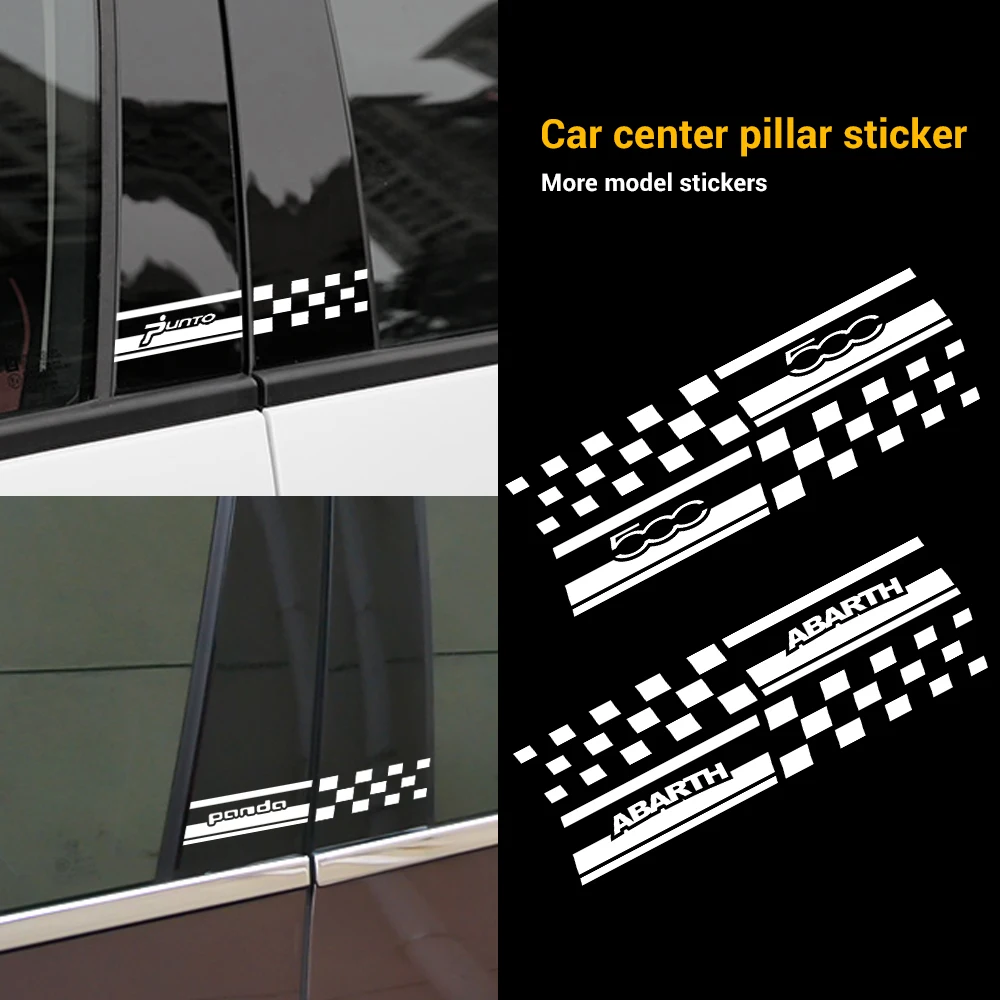 

2PCS Creative Auto Window Center Pillar Body Decor Stickers Decal for Fiat Abarth 500 Punto Stilo Ducato Palio Bravo Pondo Tipo