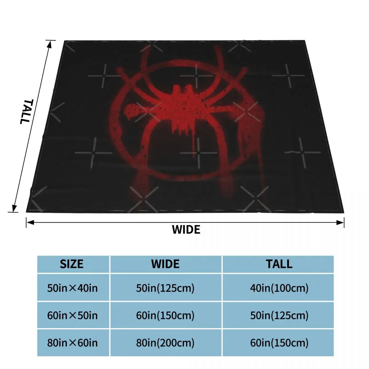 Miles Morales-Manta con s&iacute;mbolo de ara&ntilde;a, colcha para cama a cuadros, toalla, Sudadera con capucha, ropa de cama y fundas-3