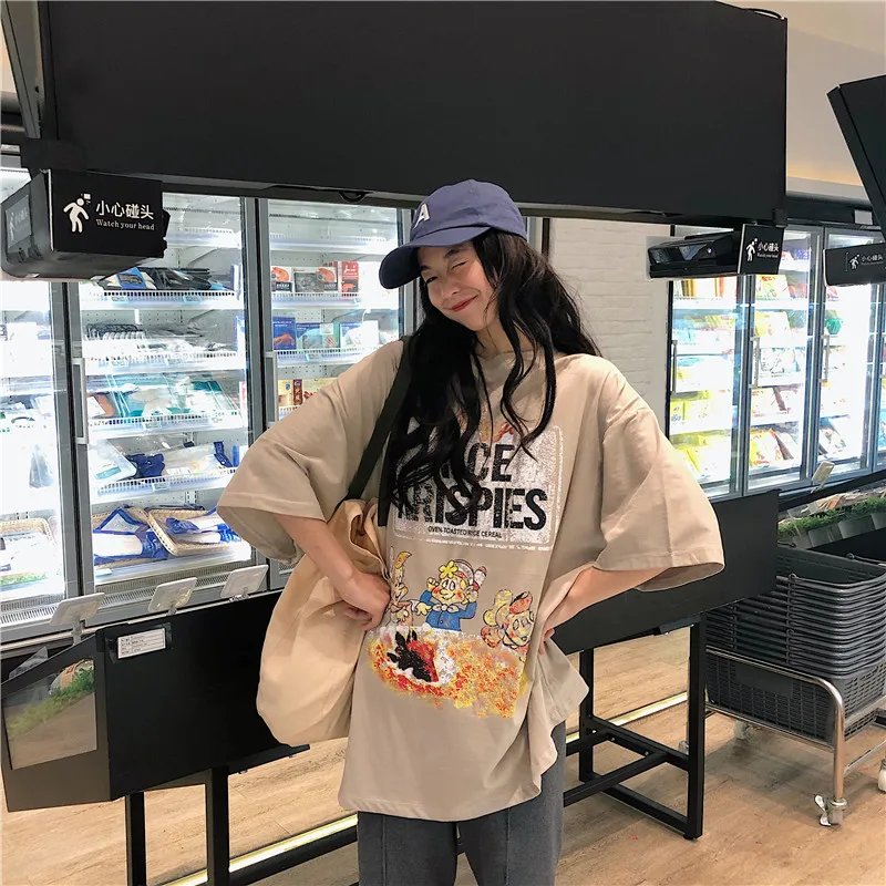 Женские винтажные футболки с мультяшным принтом карликов повседневные длинные