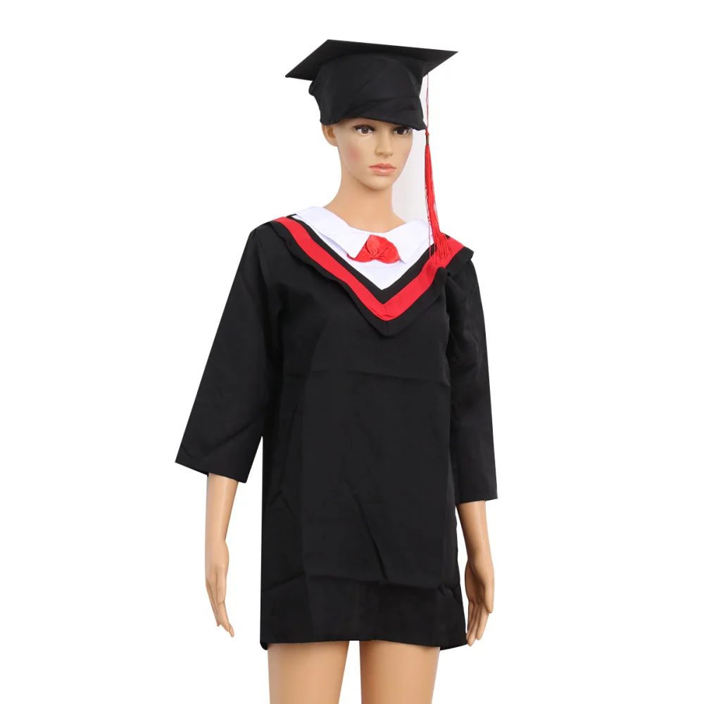 

Kids Graduation Gown and Cap Doctoral Cap and Gown for Children of 130cm Height (Red Line)