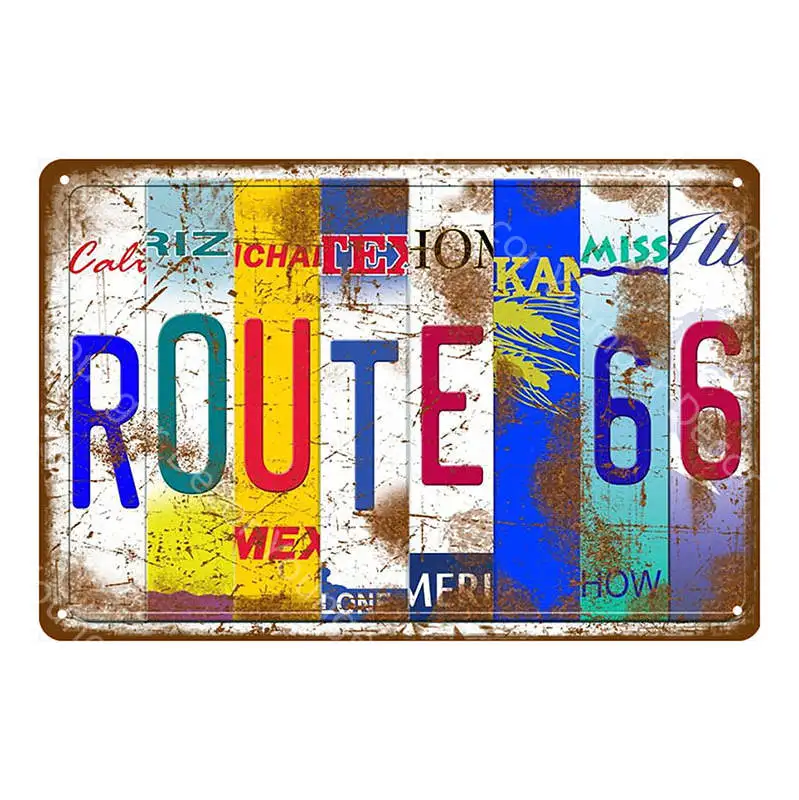 YD7759EI Винтаж US Route 66 металлические знаки американская дорога автомобиль мотоциклы тарелка настенный плакат Паб Бар Клуб домашний декор гараж украшение YI-024 - Цвет: YD7759EI