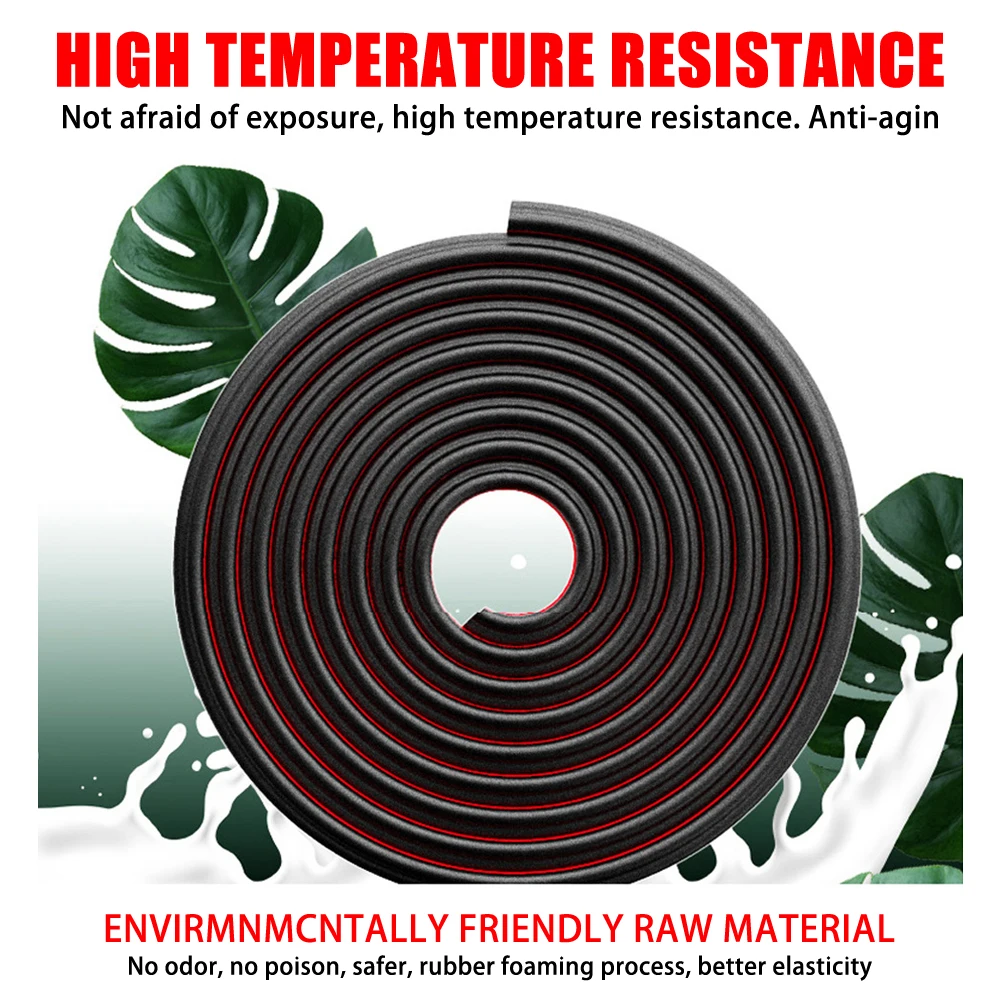 

B Shape Rubber10MCar Door Seal Strip Hollow Edge Guard Weatherstrip Weather strip Universal Trunk Hood Sealing For Jeep BMW Audi