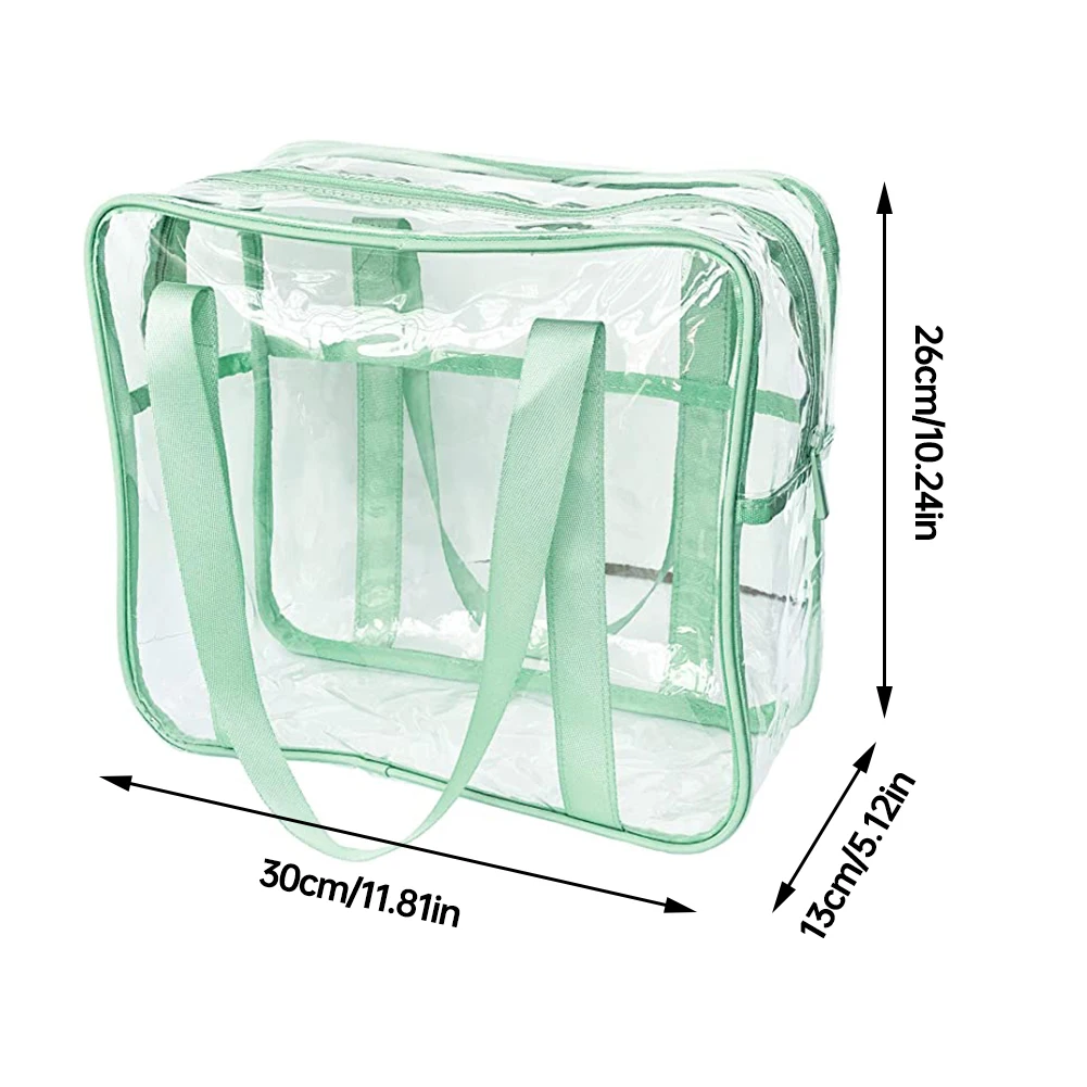 

Transparent Tote Bag Cosmetic Toiletry Waterproof PVC Large Bag Makeup Waterproof Storage Tote Organizer With Handles For Travel
