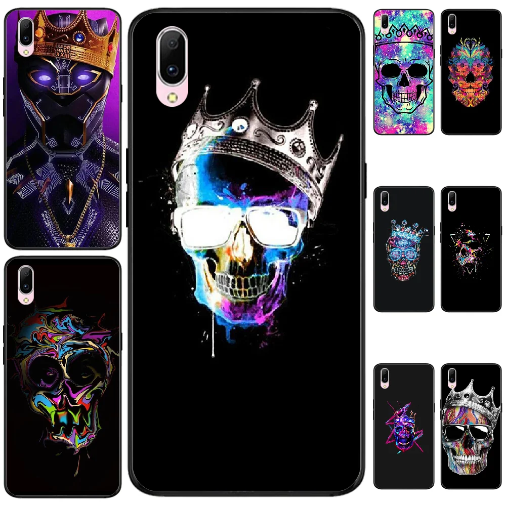 BaweiTE череп тату DIY Окрашенные Bling чехол для телефона VIVO V11 9 7 5 5S 11I Y11PRO V7 7PLUS