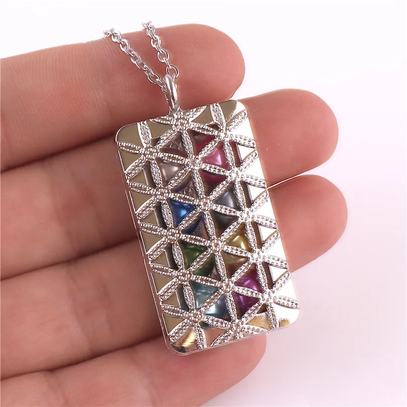 Геометрическое Cuboid ожерелье 20 дюймов цепочка из нержавеющей стали открытый