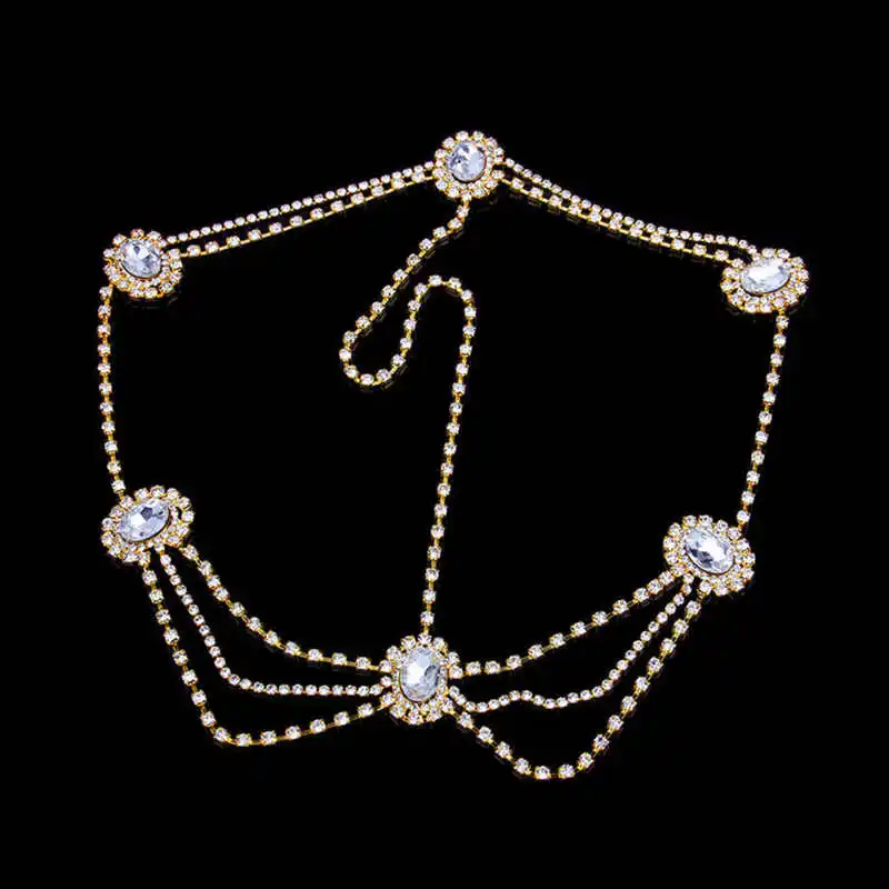 

Crystal Forehead Headband Wedding Bridal Hair Chain Headpiece for Women Rhinestone Waterdrop Head Chain Headwear Hair Jewelry