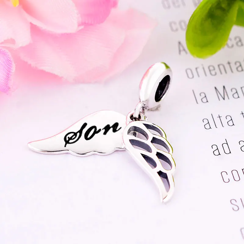 100% серебряные крылья ангела кулон из бисера бабушки подходит для оригинального