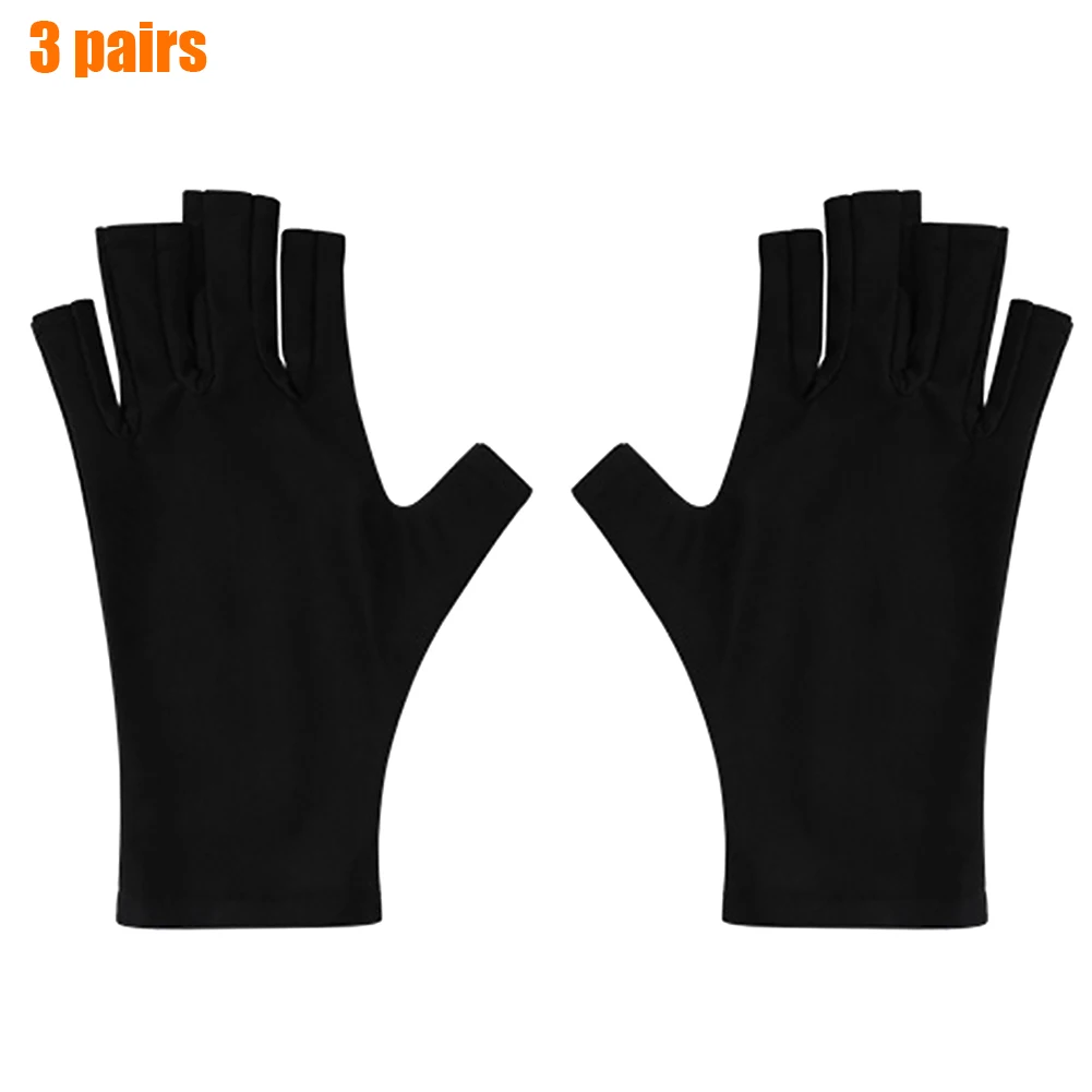 

3pairs Women Manicure Soft Breathable Multifunction Skin Friendly Anti UV Protect Hands Outdoor Camping Fingerless Gloves Smooth