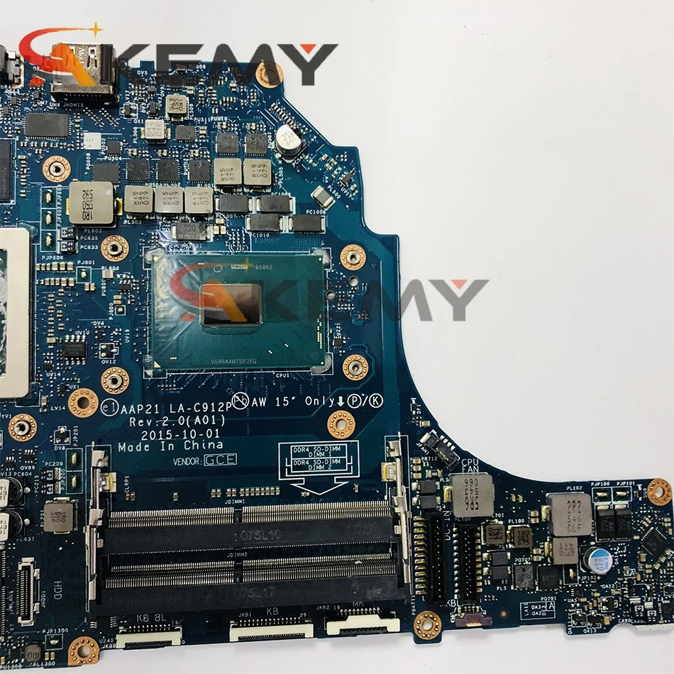 Online Für DELL Alienware 17 R3 15 R2 Notebook Motherboard CN-0YHXY4 0YHXY4 YHXY4 AAP21 LA-C912P MB Mit I7-6700HQ CPU GTX980 4GB Test